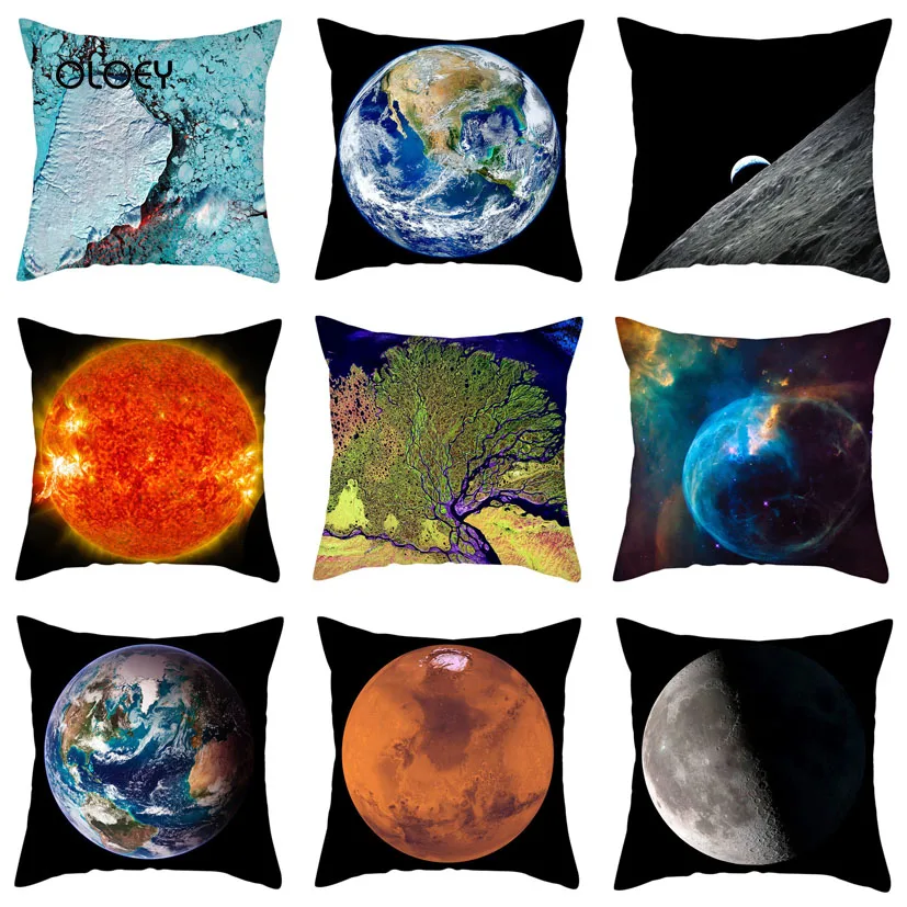 Земля квадратная наволочка из полиэстера космический мир домашний Спальня отель