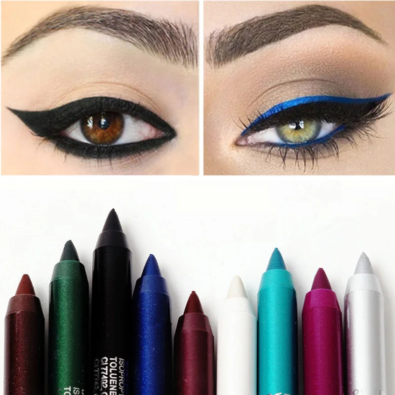 12 цветов Подводка для глаз карандаш водостойкая стойкая Косметика Белый Зеленый