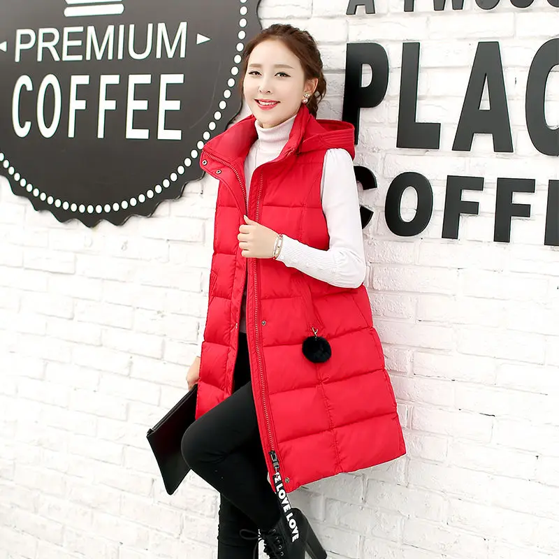 Куртка женская зимняя ветрозащитная длинный хлопковый жилет Повседневная без