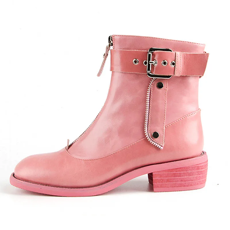 Флисовые женские новые зимние ботильоны из натуральной коровьей кожи на молнии