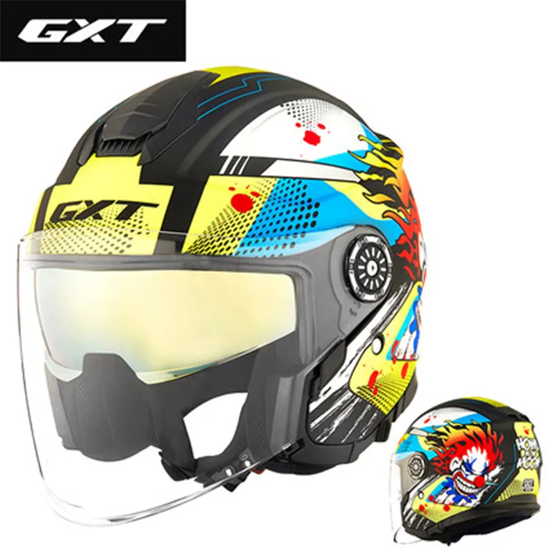 Мотоциклетный шлем GXT с открытым лицом двойной велосипедный для мужчин и женщин