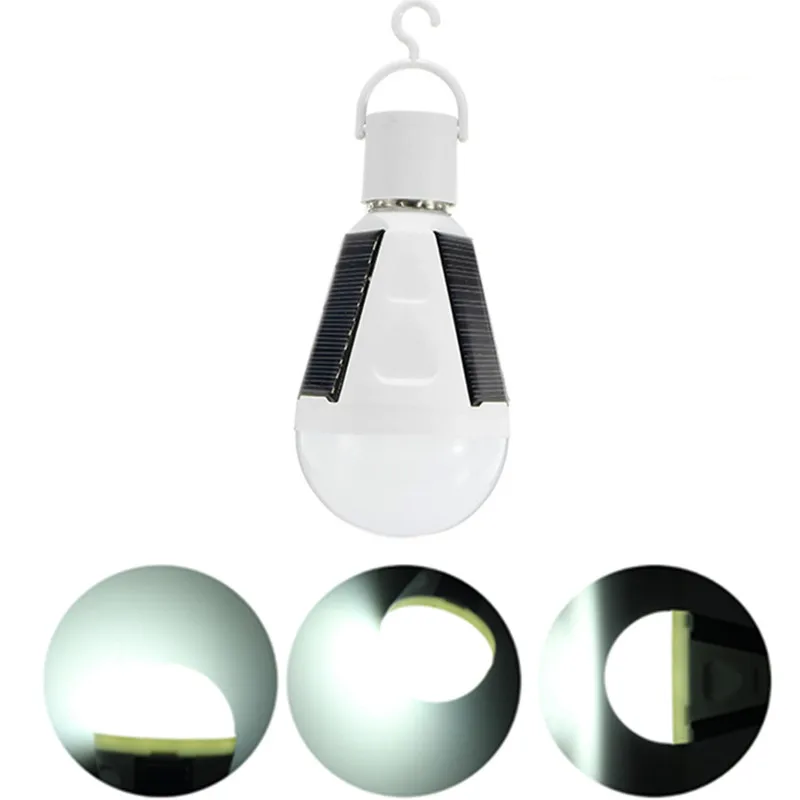 Светодиодный светильник на солнечной батарее E27 портативная Светодиодная лампа 7