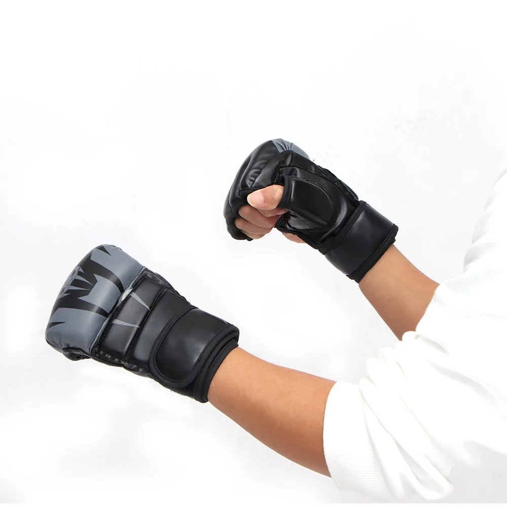 

NEW Half Finger Fight Boxing Gloves Mitts Sanda Karate Sandbag TKD Protector MMA Muay Thai Kick Boxing Grappling Training Gear