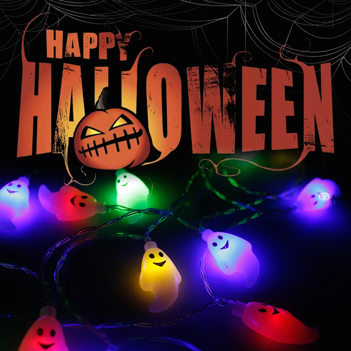 

LED Ghost String Light Ghost Fairy Lights Waterproof Twinkle Decorative Lights Light Remote Indoor Outdoor Control Halloween