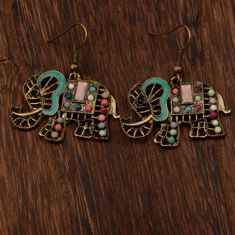 Женские богемные серьги Bohe винтажные Разноцветные в стиле ретро с полимерным