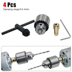 Мини-сверлильный патрон 0,3-4 мм, сверлильный патрон с коническим креплением, сверлильный патрон с зажимным ключом, инструменты для токарного станка, аксессуары