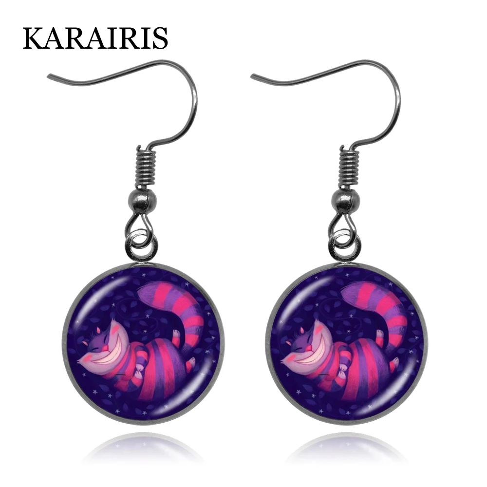 KARAIRIS 2020 Мультяшные серьги с Чеширским котом для женщин и девушек модные