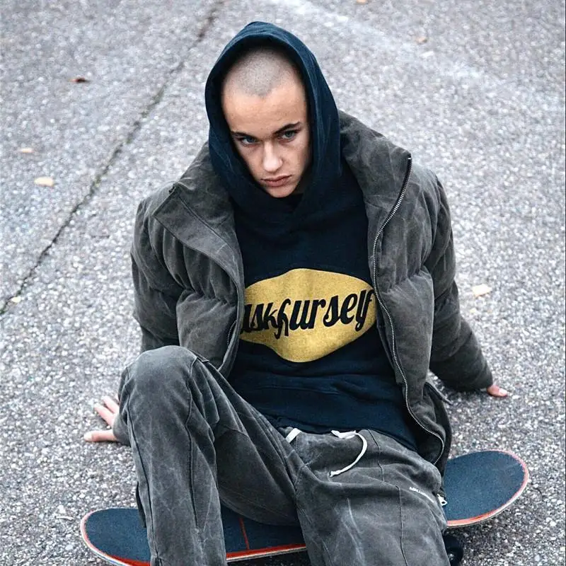 

Heavy Fabric Askyurself Hoodie Men Women Vintage Yellow Embroidered Askyurself Pullover harajuku hip hop xxxtentacion