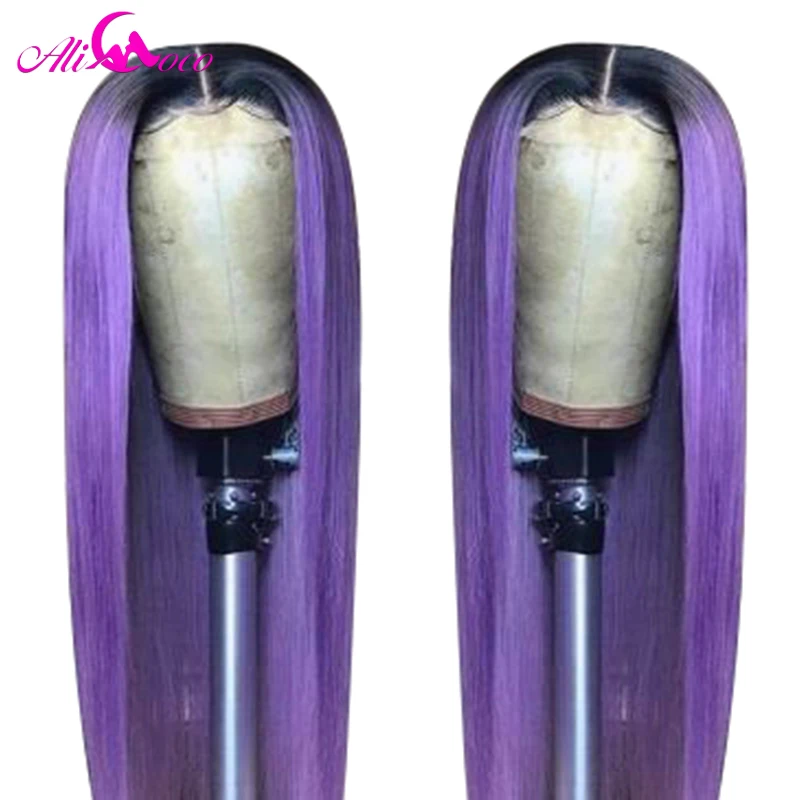 Али Коко прямые человеческие волосы кружева передние парики с Детские Омбре