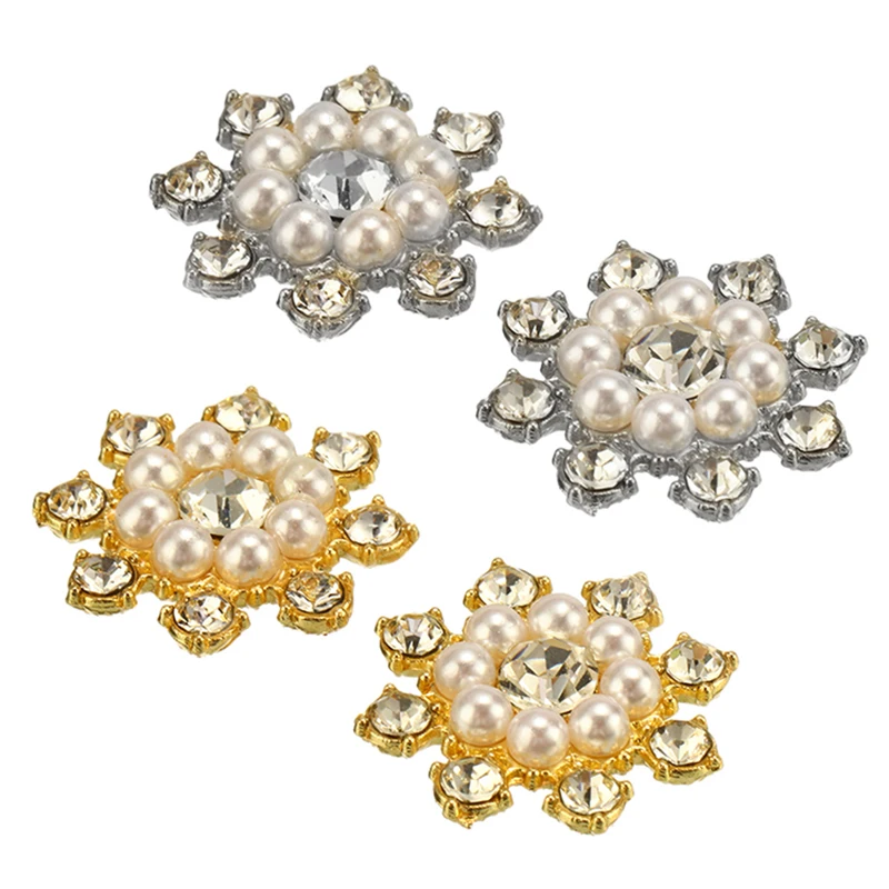 10 шт./компл. 24 мм стразы из сплава с жемчугом Свадебные украшения на подставке