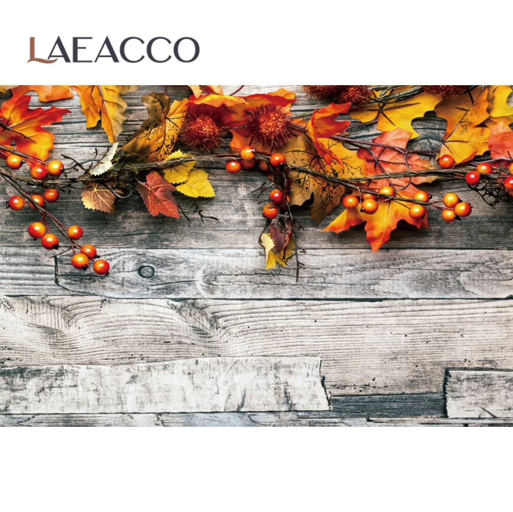 Laeacco осенний деревянный фон для фотосъемки с изображением упавших листьев ягод