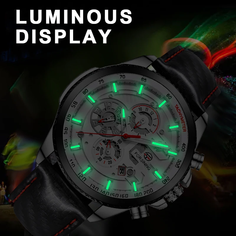 Лидирующий бренд FORAINING мужские спортивные Автоматические наручные часы с 3