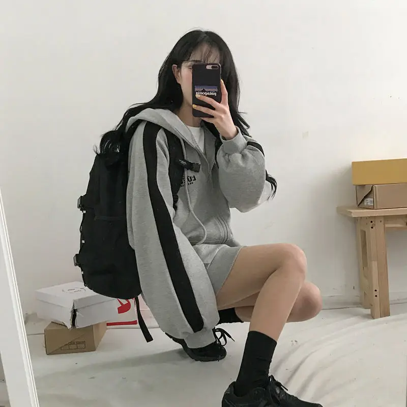 

Hoodies Women Casual Long Sleeve Loose Sweatshirts Female Sasual Streetwear Style Spring Autumn Womens Clothes Jacket Top XY5077