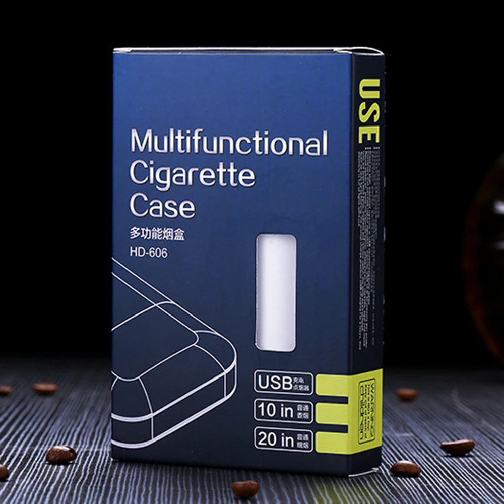 Новый черный и белый металлический креативный Автоматический чехол для сигарет