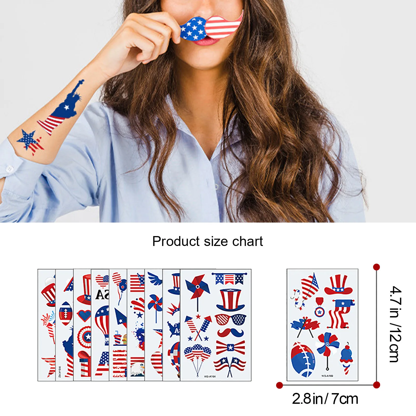 Патриотическая Временная тату-наклейка 10 шт. |