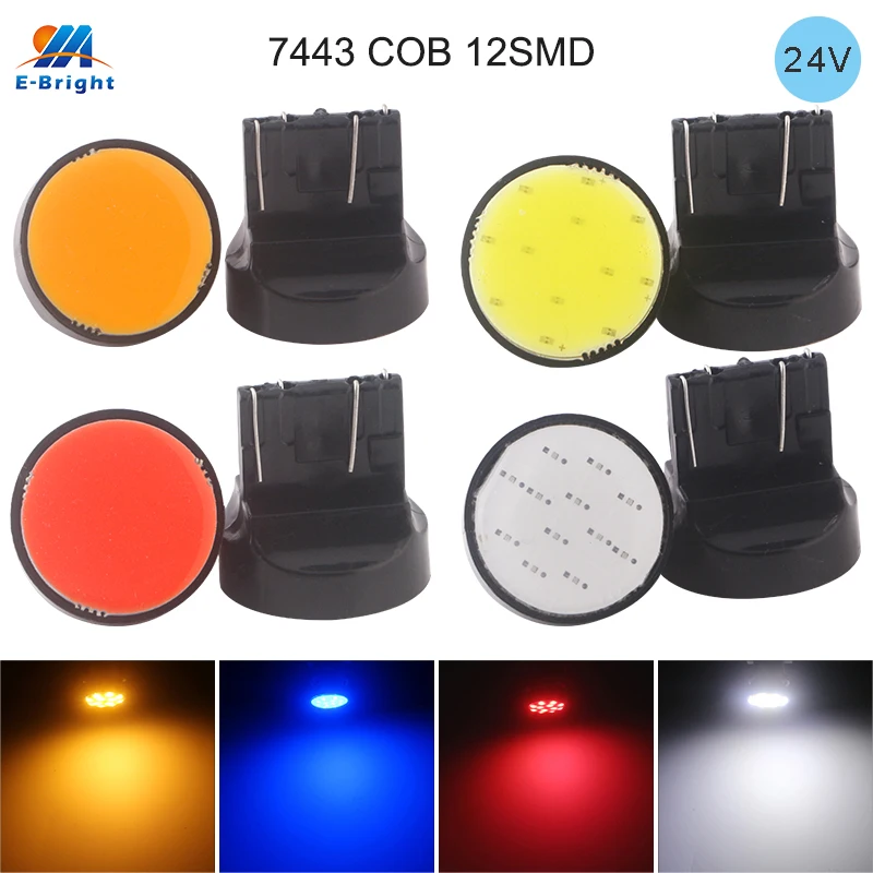 СВЕТОДИОДНЫЕ указатели поворота T20 7443 7444NA COB 12SMD W21/5 Вт 24 В 4 светодиодный т.