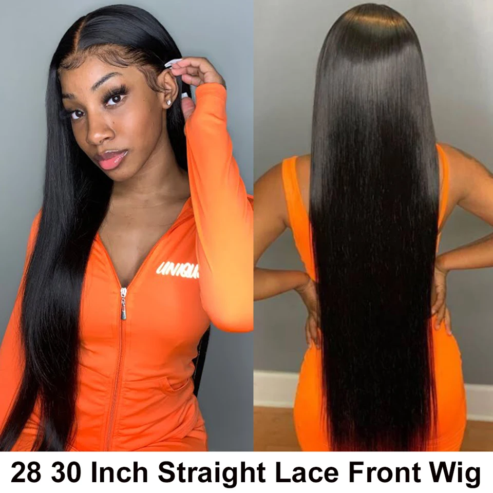 

28 30Inch 13X4 Lace Front Human Hair Wigs Straight T Part Lace Frontal Wig For Black Women 5X5 Remy Closure Lace Wig Pre Plucked