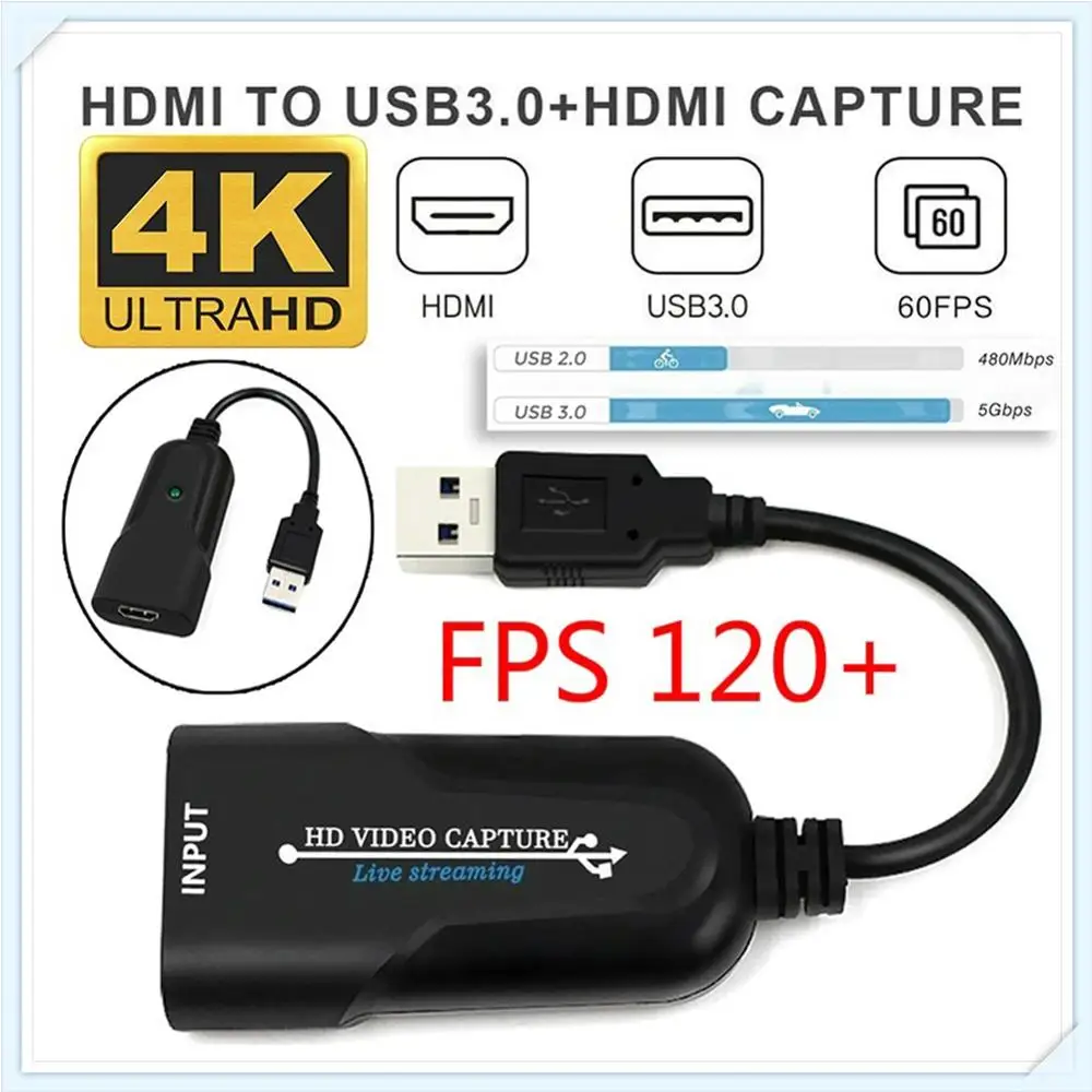 Карта видеозахвата Full HD 1080p совместимая с HDMI USB 3 0 60pfs карта захвата игр запись