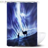 moon night elf psychedelic bath curtains waterproof polyester fabric moon night shower curtains screen with hooks accessories