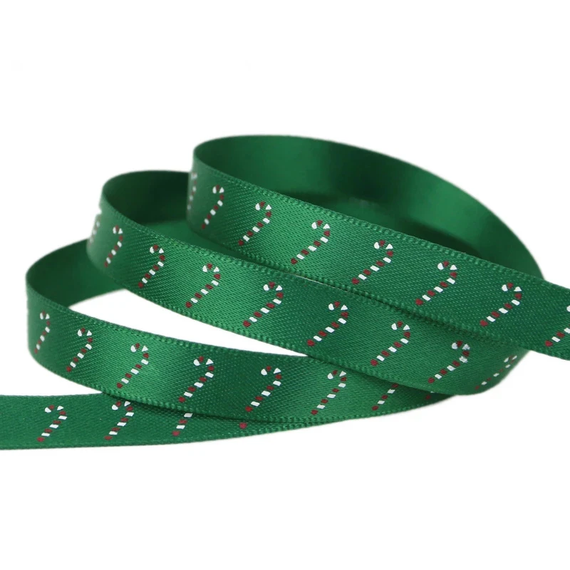 Атласная лента с красным принтом 10 цветов мм | Дом и сад