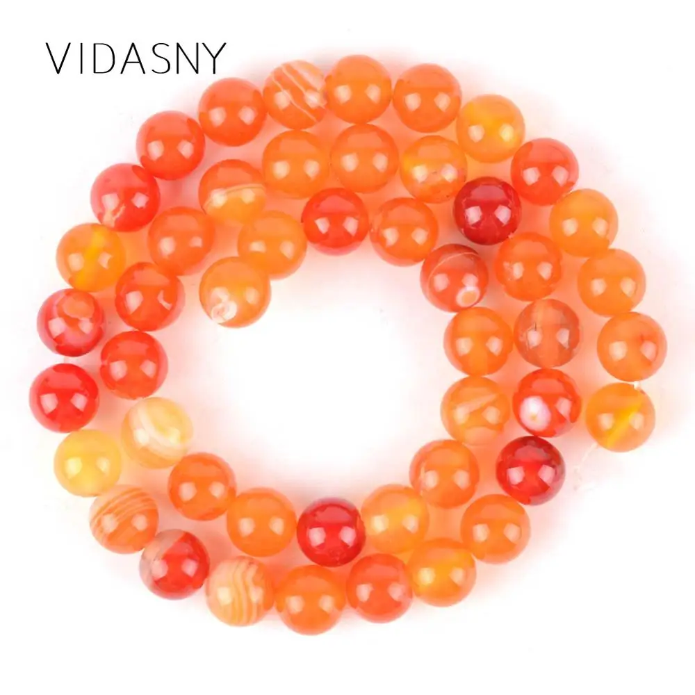 Оранжевый полосатые Агаты Натуральный Камень Бисер для изготовления ювелирных