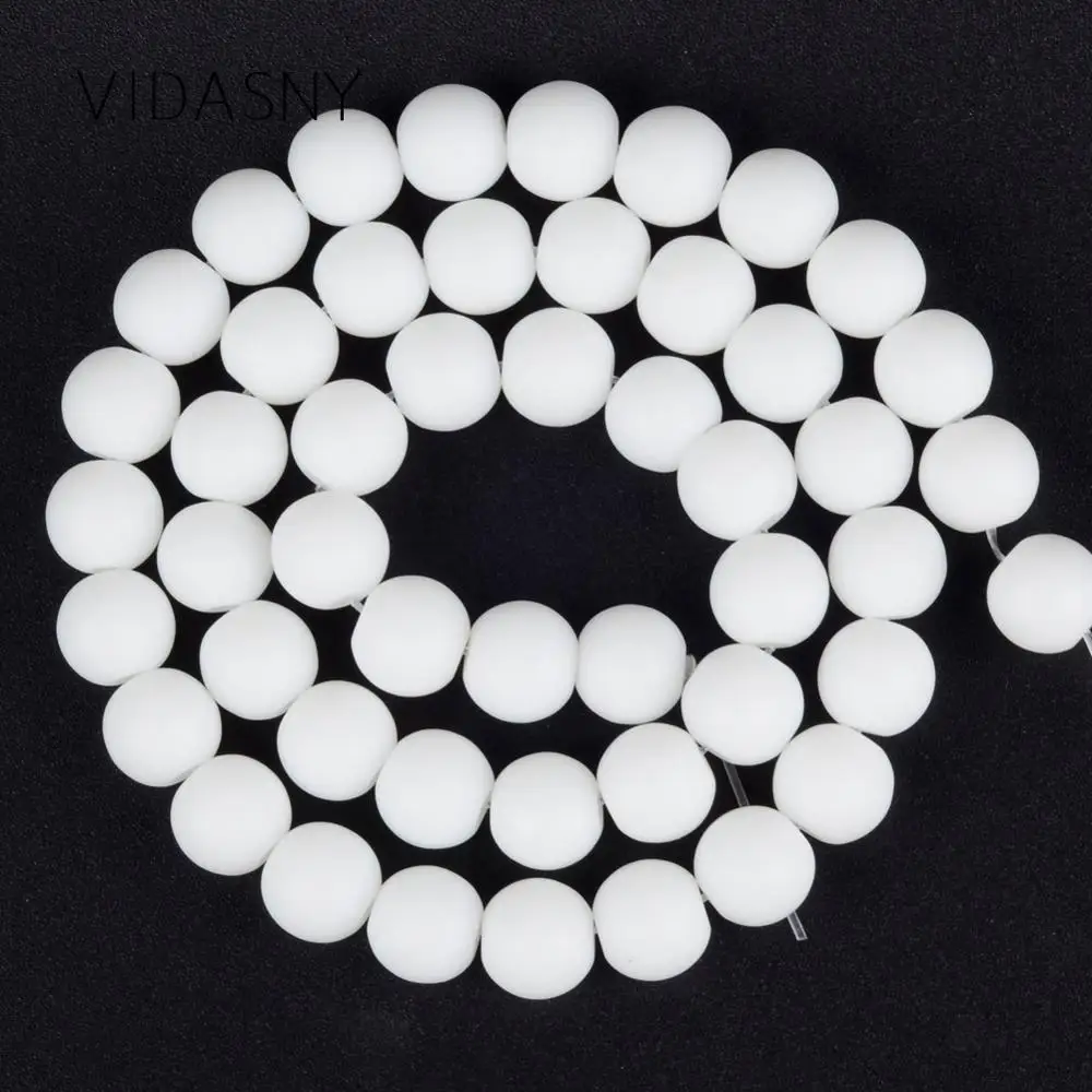 

Natural Stone Dull Polished White Jaspers Beads For Jewelry Making 4 6 8 10 12mm Matte Round Beads Diy Necklace Bracelet 15''