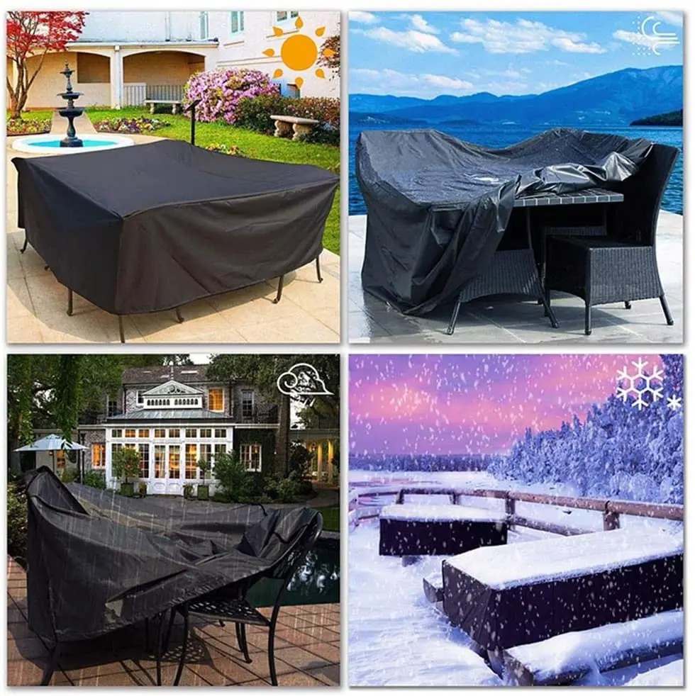

Black Patio Garden Furniture Covers Waterproof Outdoor 210D Rain Snow Chair covers Sofa Cover