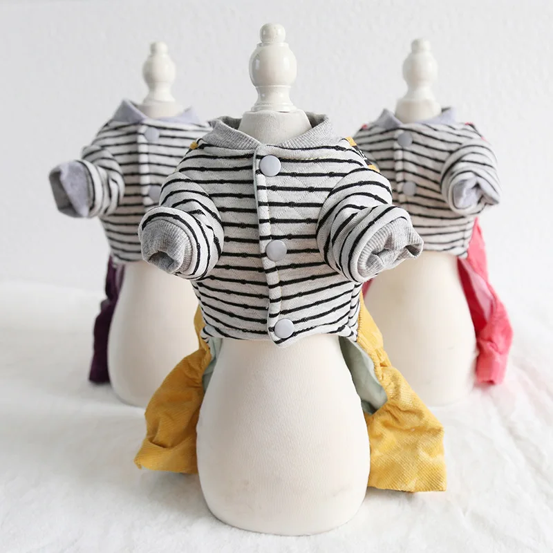 Новинка 2019 однотонная осенне зимняя одежда для собак в стиле ретро на бретелях