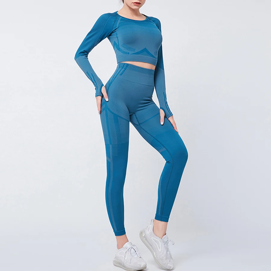 Бесшовный комплект для йоги BINAND спортивный костюм с принтом одежда тренажерного