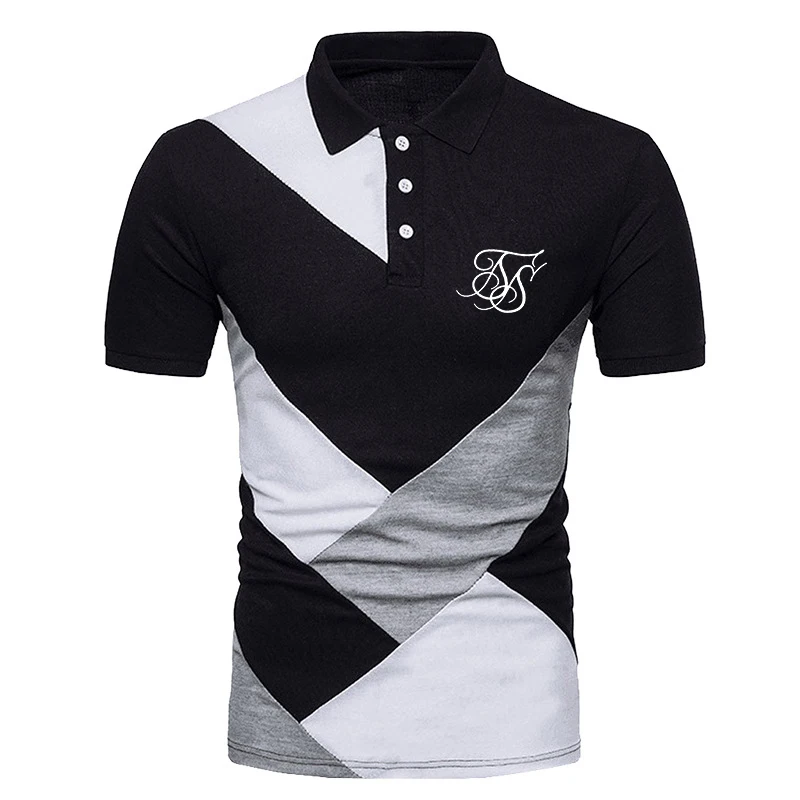 

SikSilk Letter Printing 2021Summer Men Polo Shirt Breathable Fashion Casual Short Sleeve Hot-Selling Personalized T-Shirt DG-8