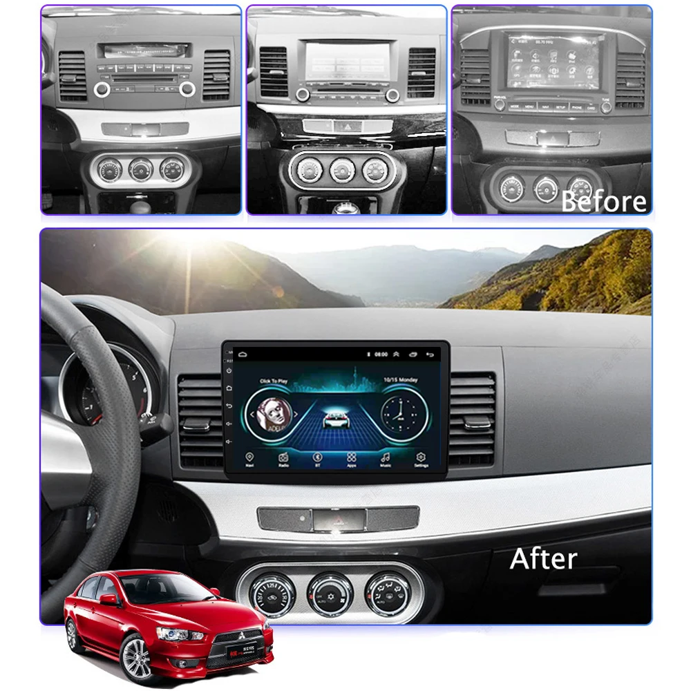 10 1 дюймов 2 Din Android 8 автомобильное радио для Mitsubishi Lancer 2008 2009 2010 2015 Bluetooth Wifi GPS