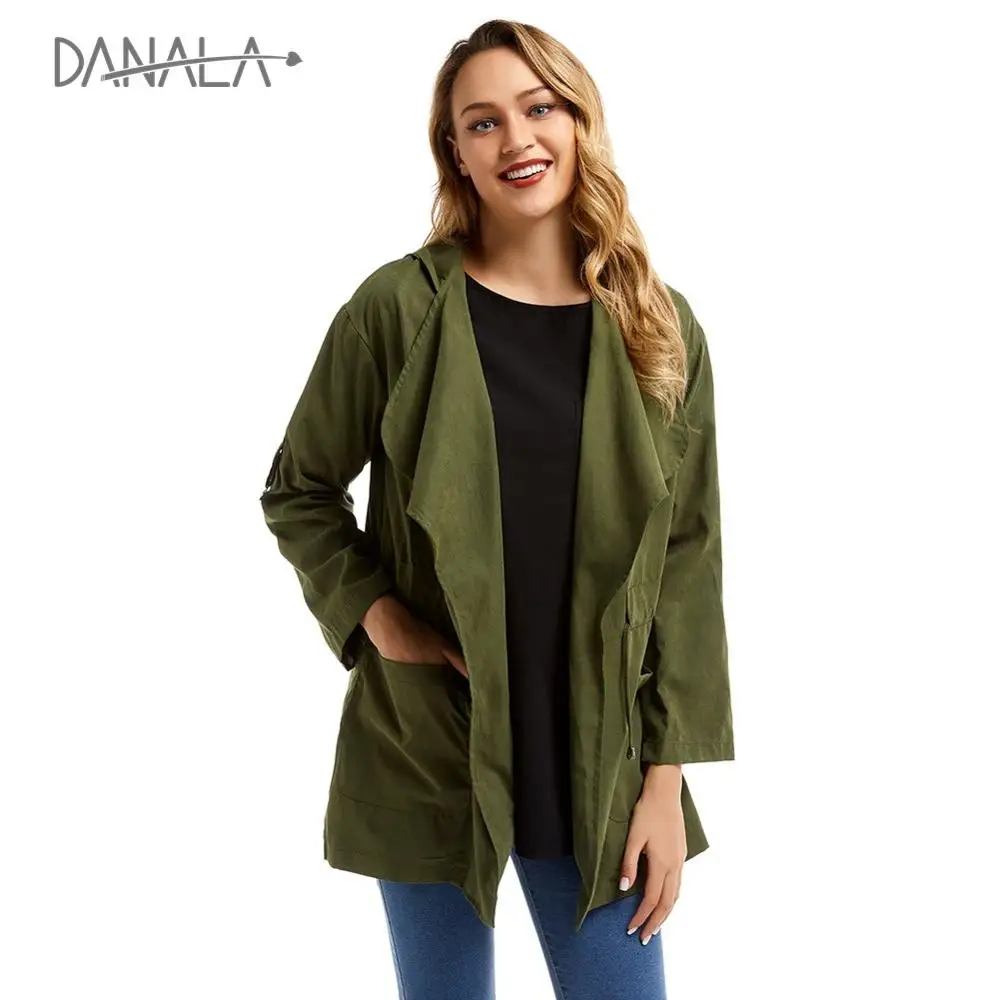 DANALA 2019 модная куртка с капюшоном для женщин новое пальто большим карманом и