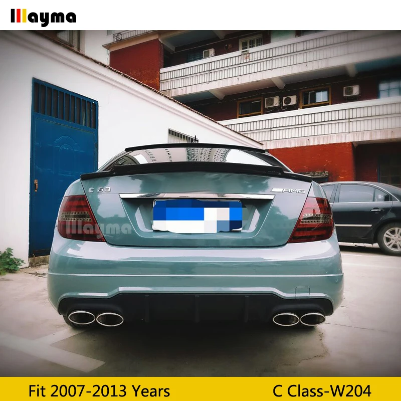 C74 Стиль углеродного волокна задний спойлер на багажник для Benz C Class W204 C180 C200 C220 C250 4