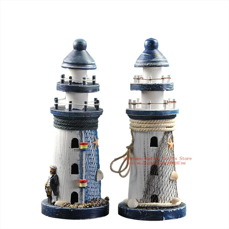 Лампа для резьбы по дереву в средиземноморском стиле башня деревянный маяк