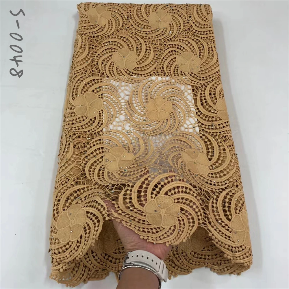 Французская кружевная ткань 2020 гипюровая вышивка Африканский шнур высокого