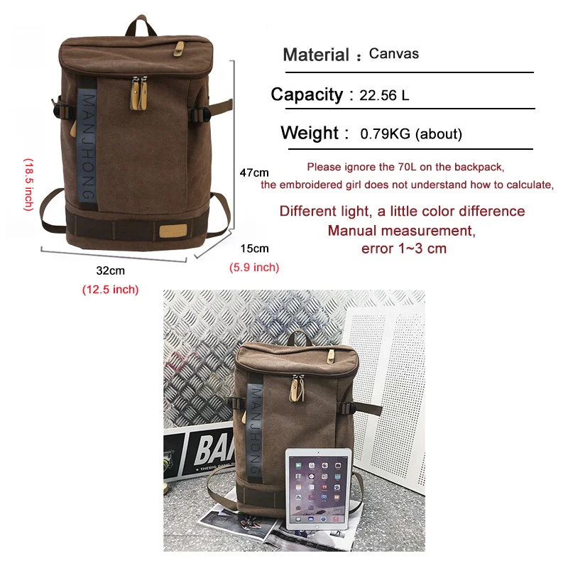 Холщовый мужской рюкзак 2020 новая молодежная модная сумка Повседневная