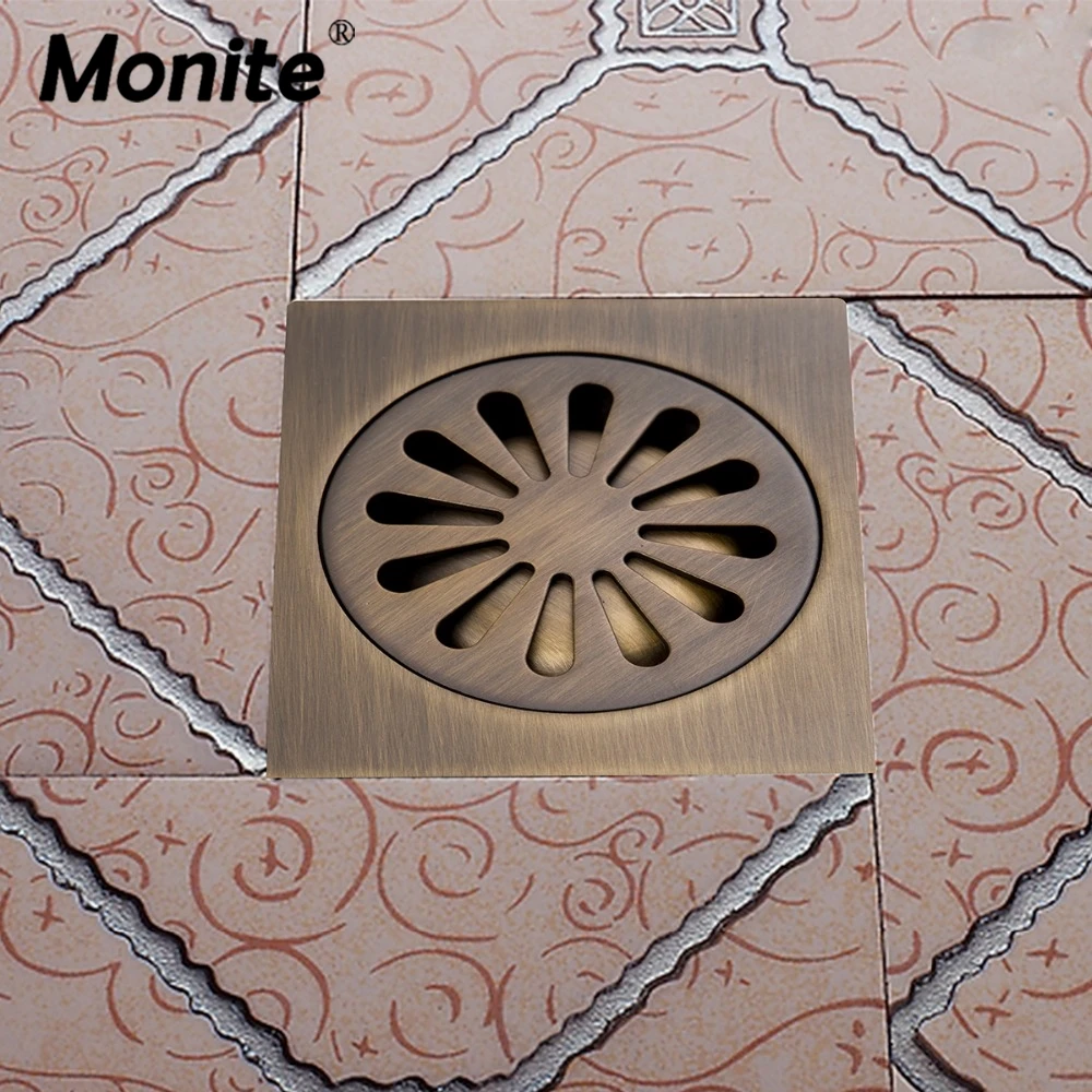 Античная латунная сливная решетка для ванной комнаты Monite устойчивая к запаху