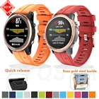 Ремешок для часов Garmin Fenix 6S 5S, 20 мм, быстросъемный силиконовый ремешок с пряжкой цвета розового золота для Fenix 6s Pro 5s Plus