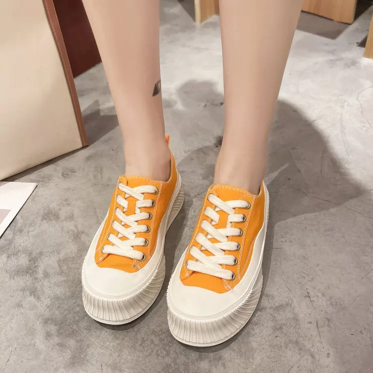 

High Heels Ladies Casual Shoes 2021 Spring Fashion Lace-Up Women's Shoes British Style Women Sneakers Autumn Platform Shoes