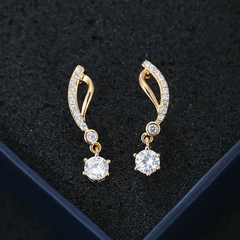 

DE127 Fashion Creative Temperament Zircon Drop Earrings Girlfriend Gifts Party Evening Woman Jewelry Stud Earrings 2021