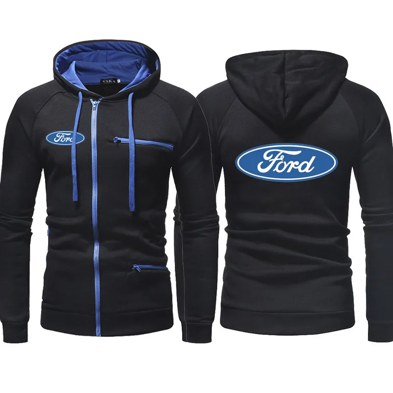 

Куртка с капюшоном и логотипом автомобиля Ford, однотонная хлопковая Повседневная куртка в стиле Харадзюку, уличная куртка в стиле хип-хоп, весна-осень