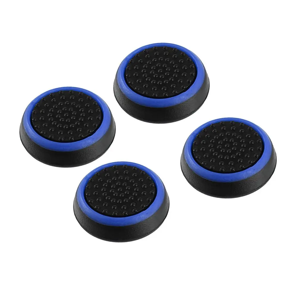 4 шт Силиконовые аналоговые ручки для джойстика для Xbox 360 One Playstation 4 PS4 Pro Slim PS3 геймпад крышка джойстика крышка - Цвет: Синий