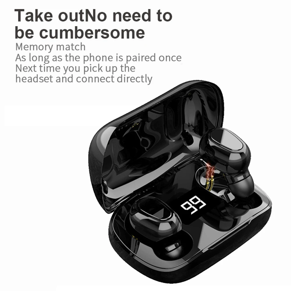 Новые TWS Bluetooth наушники с микрофоном светодиодный дисплей беспроводные