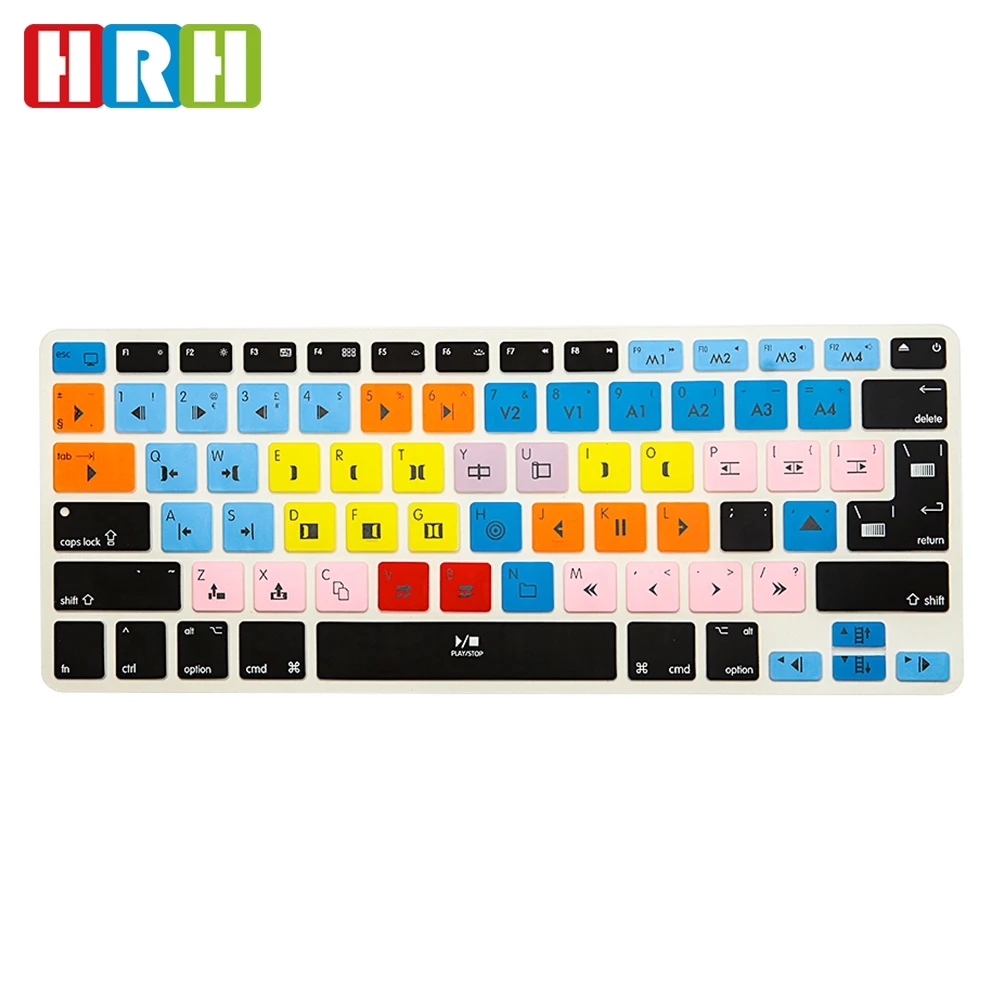 HRH Avid Media Composer ярлык Hotkey силиконовая клавиатура защитный чехол для Macbook Pro Air Retina 13