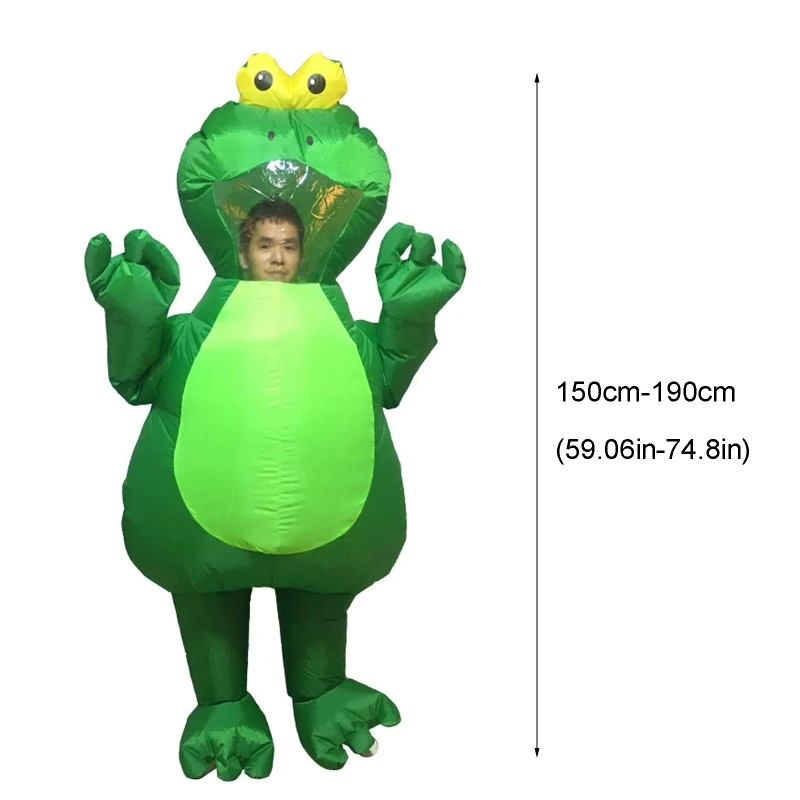 

Inflatable Frog Costume Adults Funny Blow up Outfit Halloween Cosplay Clothing G88E