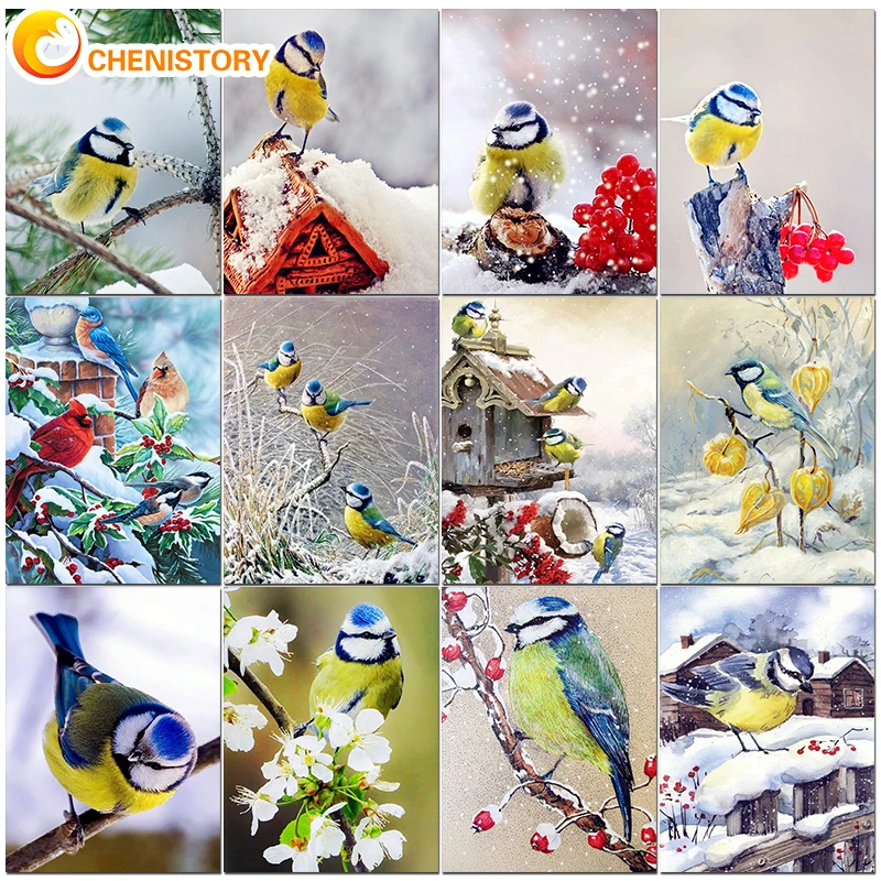 

CHENISTORY Animals DIY Paint By Numbers Birds Oil Painting On Canvas Wall Pictures For Living Room Modern Handmade Decor Gift