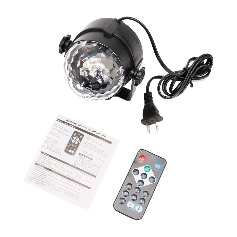 

6 led Remote RGB LED Crystal Rotating Ball Stage Light Colorful DJ light