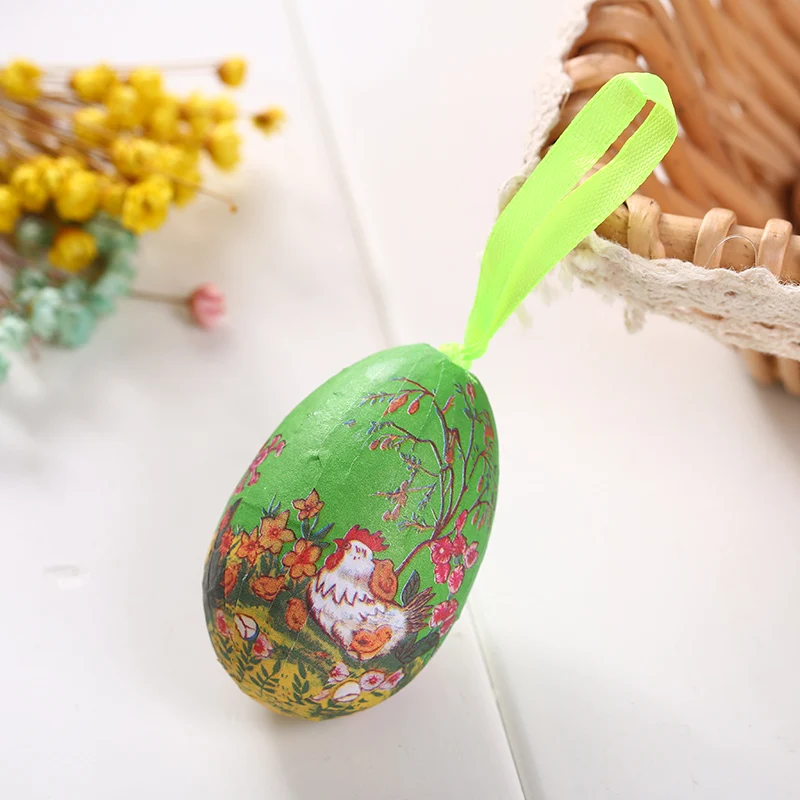 6 шт. украшения пасхальные яйца сделай сам Декор поделки висячие окрашенные цвет