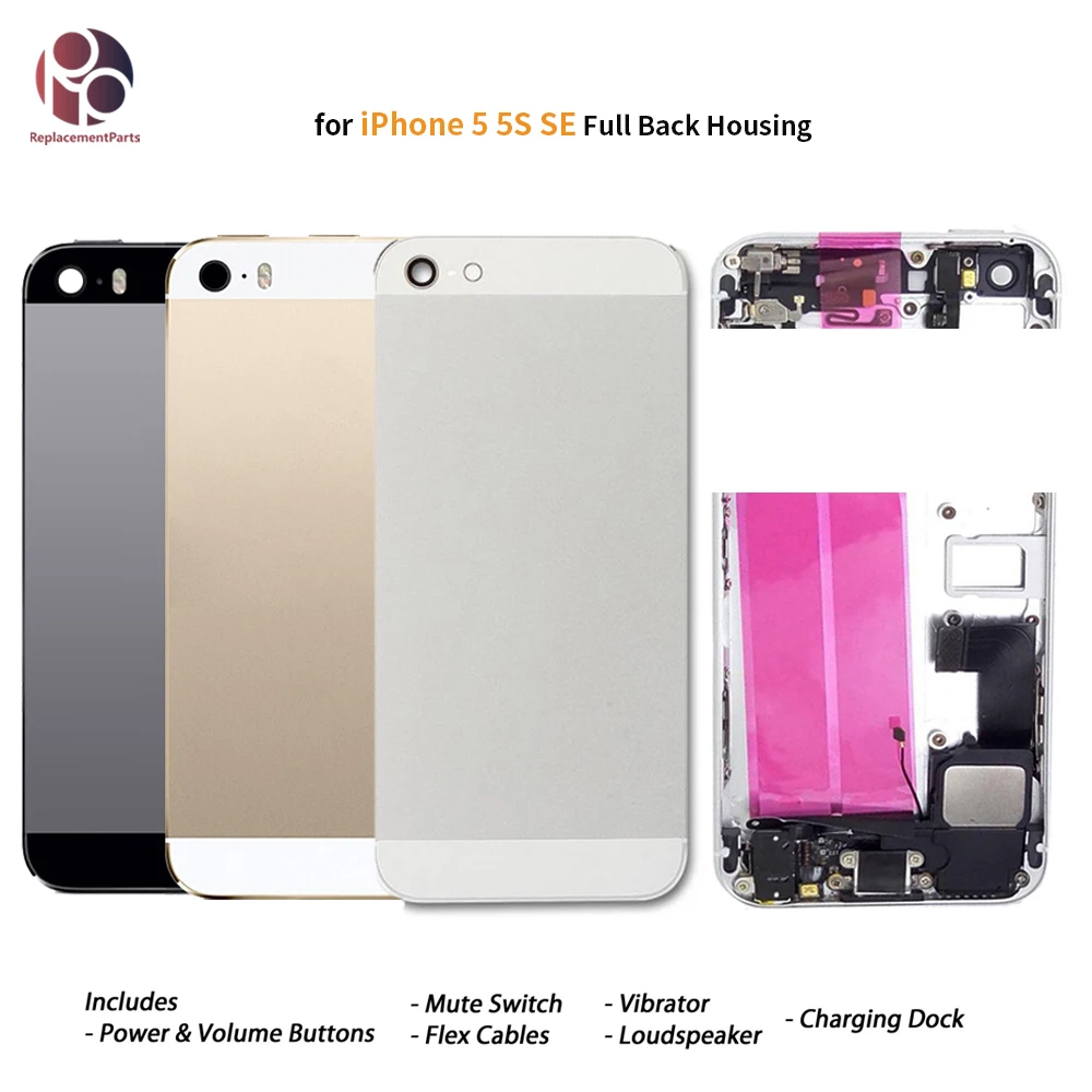 Задняя крышка для IPhone 5 5G 5S 5C SE задняя батарейного отсека корпус средней рамы +