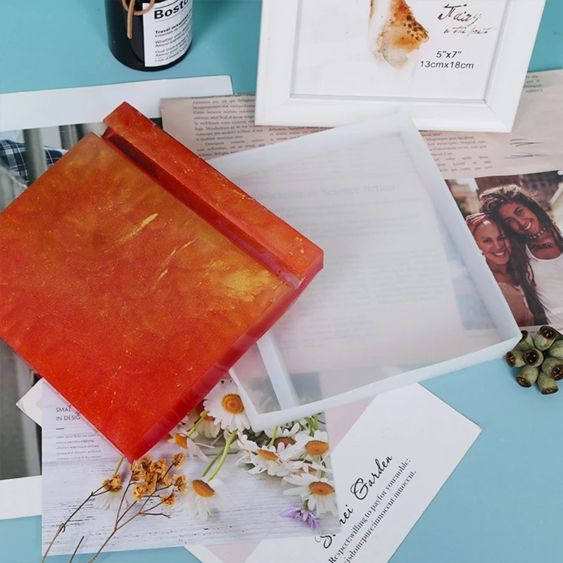 

X7YA Resin Molds Earrings Organizer Jewelry Display Stand Silicone Molds Epoxy Molds Makeup Jewelry Display Tray Molds